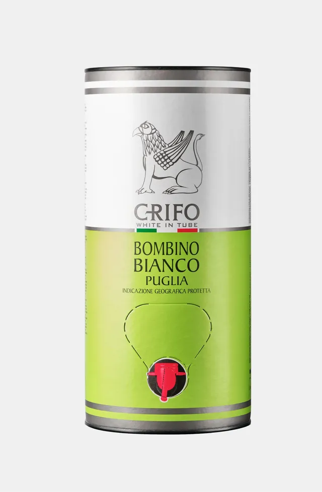 Crifo Bombino Bianco Puglia IGP vino bag in tube 3 litri