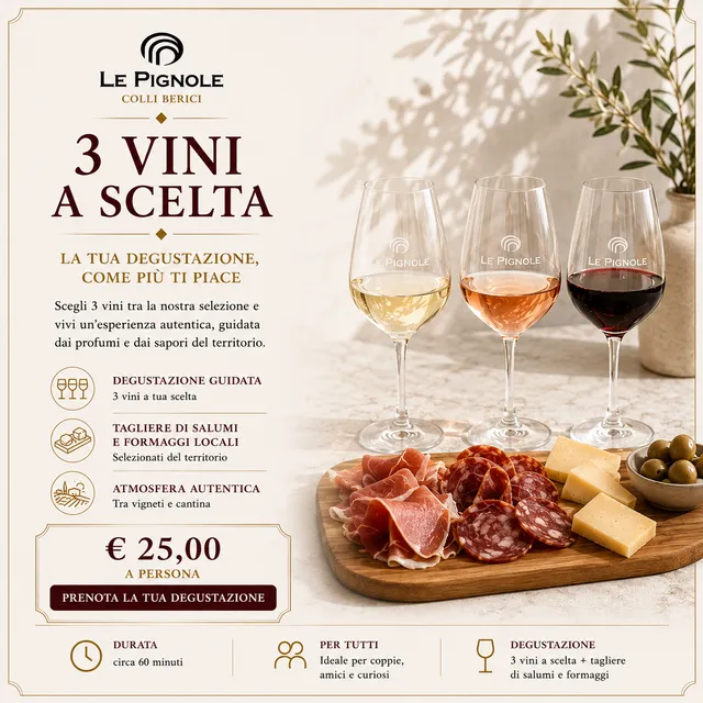 Cantina Le Pignole Degustazione 3 Vini a Scelta con tagliere